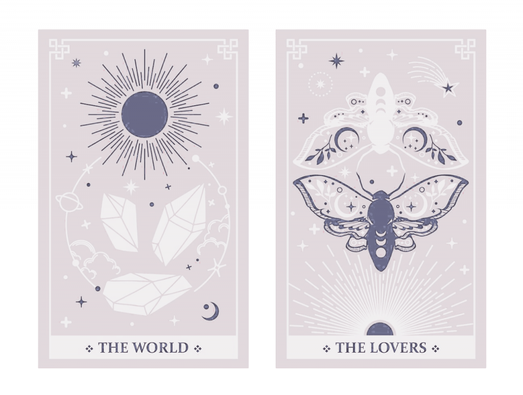 Domitille Voyance : Cartes tarot le Monde & les Amoureux